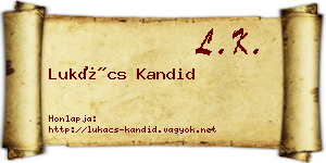 Lukács Kandid névjegykártya